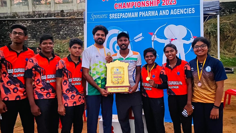 BSS Gurukulam Archery team bagged the overall title for Palakkad district in the 34th State Senior Archery Championship.
