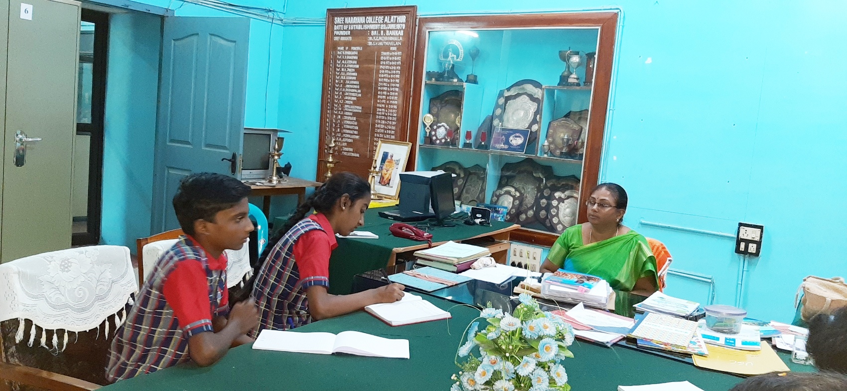 Students Interview with the Principal Sree Narayana College Alathur