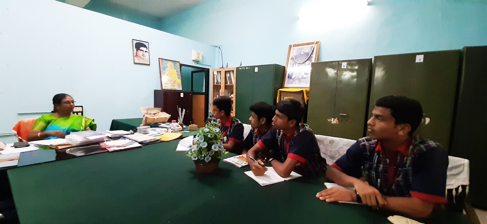 Students Interview with the Principal Sree Narayana College Alathur